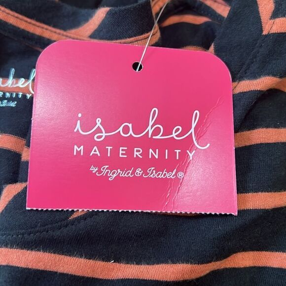 NWT Isabel Maternity by Ingrid & Isabel XS Striped Long Sleeve T-Shirt Black - Picture 4 of 5